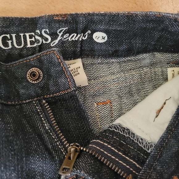 Guess Baby Girl Dark Blue Wash Jeans Boot Cut Size 12M - Picture 4 of 4